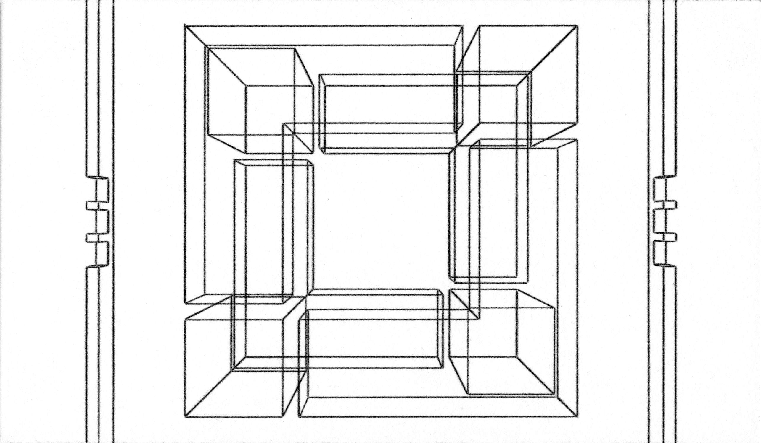 8 Ansichten des utopischen Tesserakts aus der Perspektive der Kleinen Tiere Ansicht 2 Unten